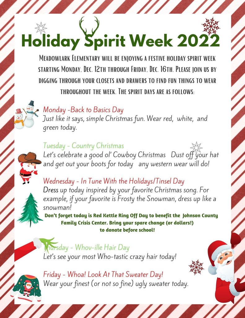 Holiday Spirit Dress Up Week
